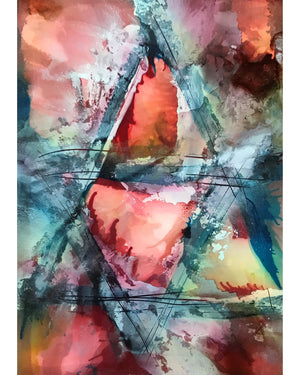 "Star - Red" Alcohol Ink