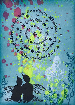 "The Spell Galaxy", Archival Ink on Watercolor